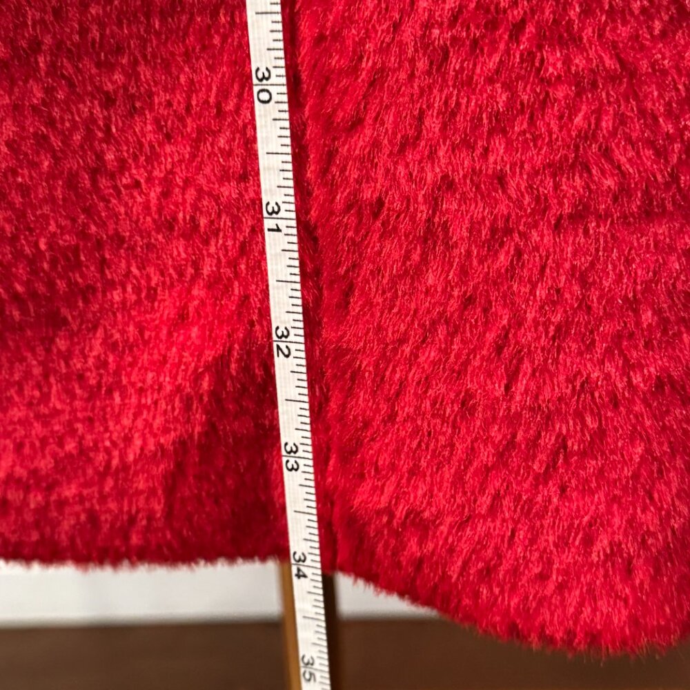 Coldwater Creek Red Faux Fur Car Coat - Picture 10 of 13